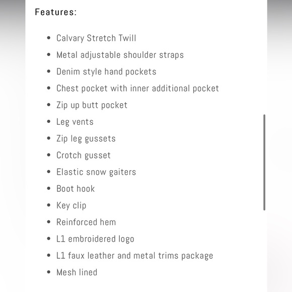 L1 Loretta Overall Bib 20K Shell Snowboard Pants, Women's XS Slim, Ink Blue - Picture 3 of 12